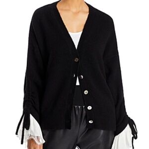 Cinq a Sept Atlas Cardigan in Black & Ivory